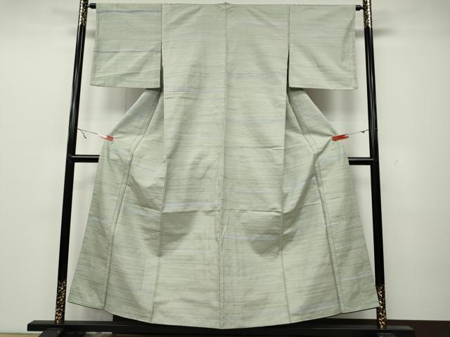 平和屋着物●本塩沢　110亀甲　横段文　正絹　逸品　CAAZ2677ut