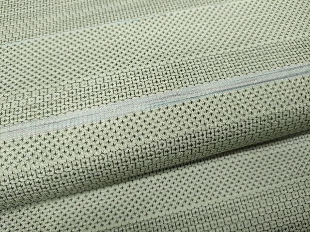 平和屋着物●本塩沢　110亀甲　横段文　正絹　逸品　CAAZ2677ut