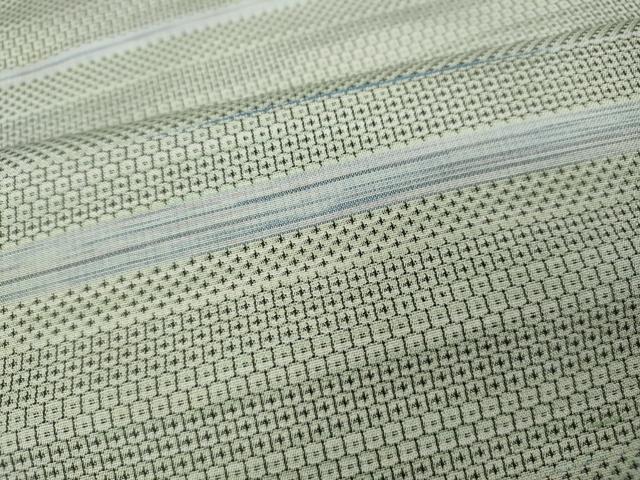 平和屋着物●本塩沢　110亀甲　横段文　正絹　逸品　CAAZ2677ut