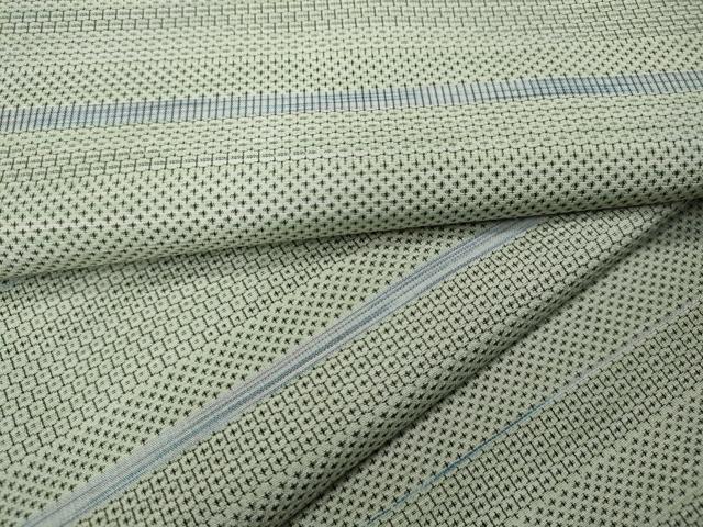 平和屋着物●本塩沢　110亀甲　横段文　正絹　逸品　CAAZ2677ut