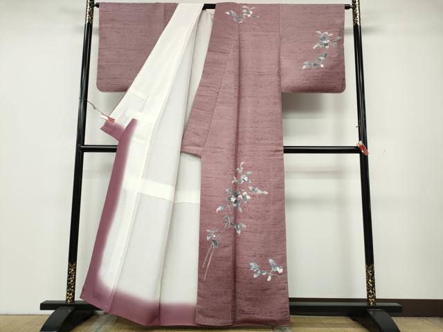 平和屋着物○訪問着 友禅 作家物 白山紬 枝花文 正絹 逸品