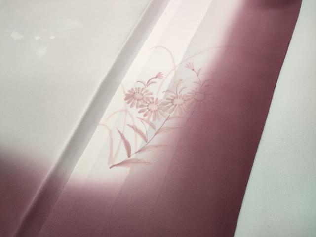 平和屋着物○訪問着 友禅 作家物 白山紬 枝花文 正絹 逸品