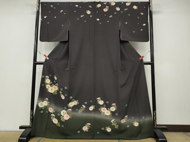 平和屋着物●訪問着　駒刺繍　舞花文　暈し染め　金彩　正絹　逸品　CAAZ2686ut