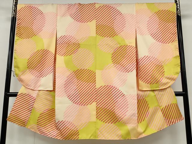 平和屋着物●小振袖　二尺袖　吉祥丸文　洗える着物　CAAZ2692ut