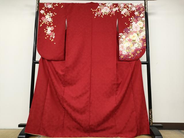 平和屋着物●小振袖　二尺袖　舞花文　洗える着物　CAAZ2696ut