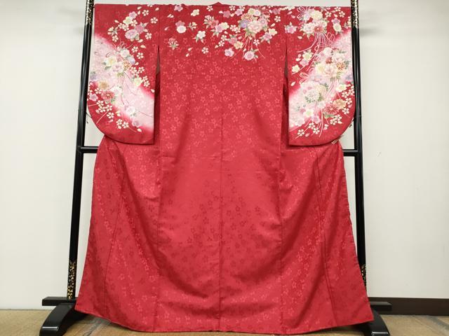 平和屋着物●小振袖　二尺袖　舞花文　洗える着物　CAAZ2698ut