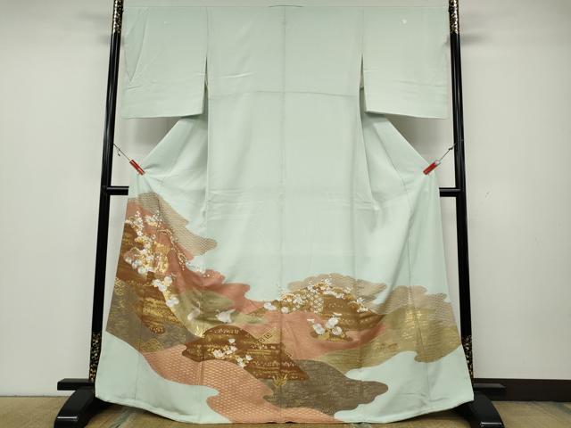 平和屋着物●創業460年・千總　色留袖　駒刺繍　御所車飛鶴花文　正絹　逸品　CAAZ2717ut