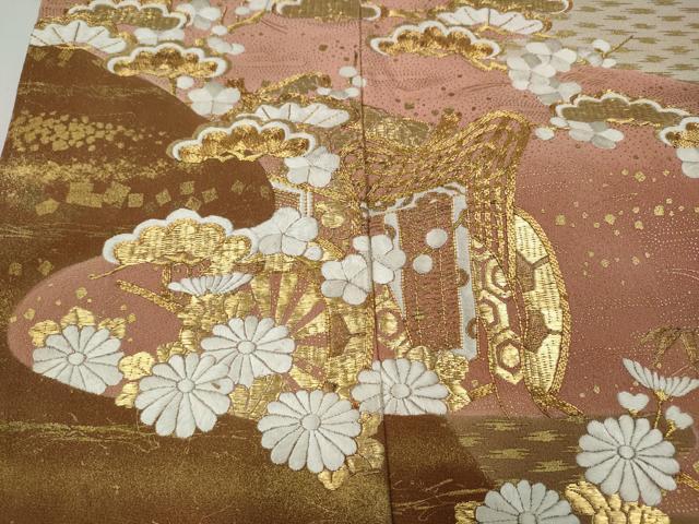 平和屋着物○創業460年・千總 色留袖 駒刺繍 御所車飛鶴