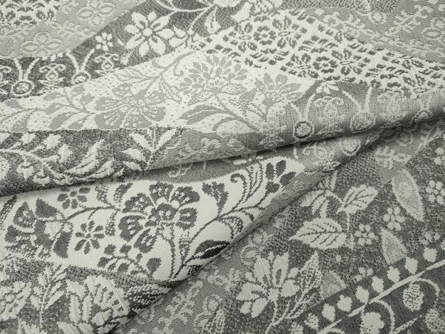 平和屋着物●上質なお召　天目織　切嵌吉祥花文　正絹　逸品　CAAZ2736ut