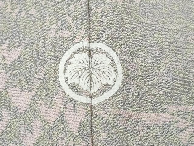 平和屋着物○上質なお召 天目織 人物風景花文 正絹 逸品 CAAZ2737ut