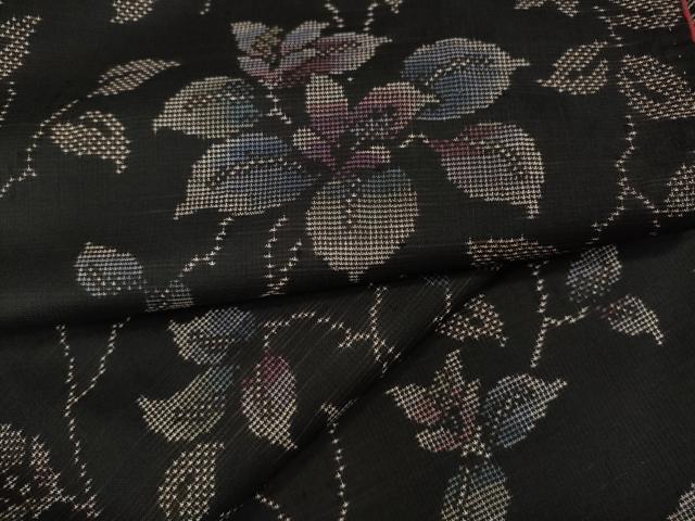 平和屋着物●本場大島紬　9マルキ　枝花文　正絹　逸品　CAAZ2749ut