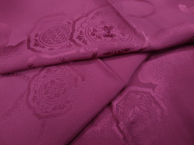 平和屋着物●振袖用長襦袢　無双仕立て　鏡裏花地紋　梅紫色　半衿刺繍　正絹　逸品　CAAZ2750ut