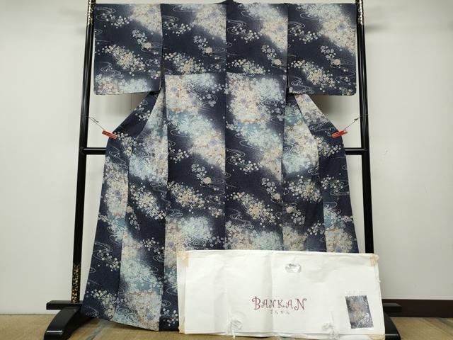 平和屋着物●BANKANわものや　小紋　伝統工芸士　辻井　辻が花　絞り　銀通し地　たとう紙付き　正絹　逸品　CAAZ2775ut