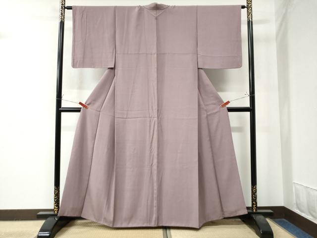 平和屋着物○江戸小紋 万筋 濃色×絹鼠色 正絹 逸品