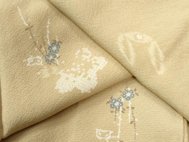 平和屋着物●上質な小紋　枝花文　正絹　逸品　CAAZ2859yc