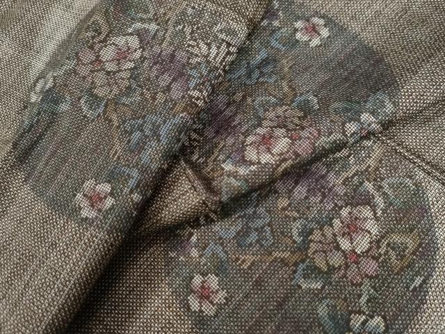 平和屋着物●本場大島紬　9マルキ　草花丸文　正絹　逸品　CAAZ2903yc