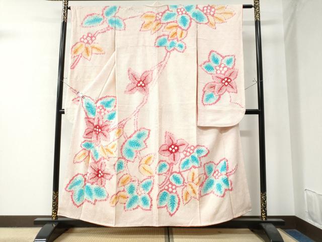 平和屋着物●豪華振袖　総絞り　枝花文　正絹　逸品　CAAZ2938yc