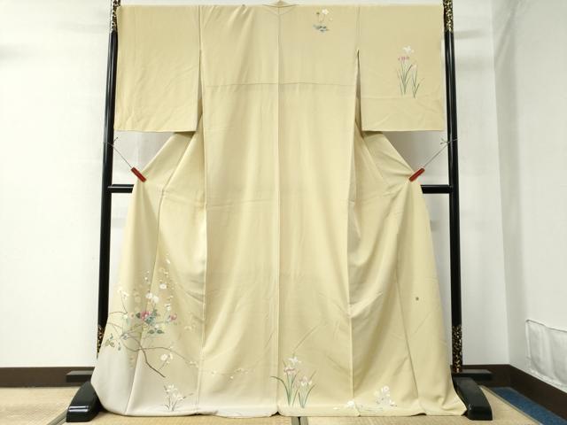 平和屋着物●訪問着　友禅　作家物　枝花文　暈し染め　ロング丈　正絹　逸品　CAAZ2940yc