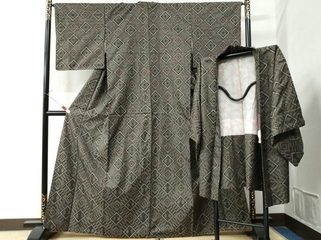 平和屋着物●本場大島紬　龍郷絣　アンサンブル　正絹　逸品　CAAZ2952yc