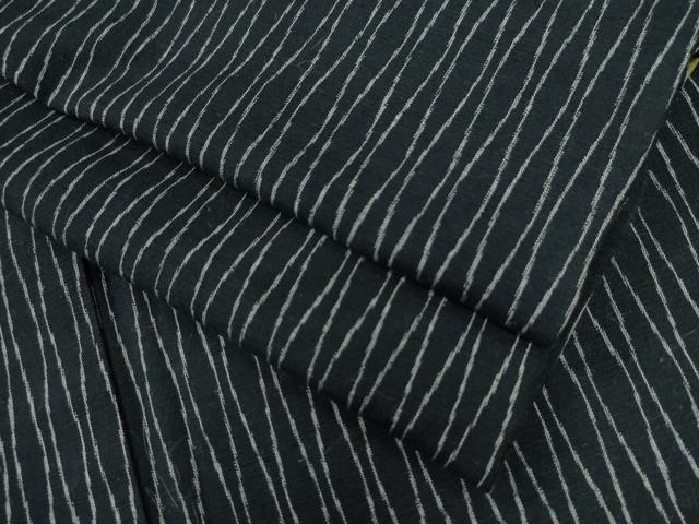 平和屋着物●上質な紬　立涌文　紺地　正絹　逸品　CAAZ3034yc