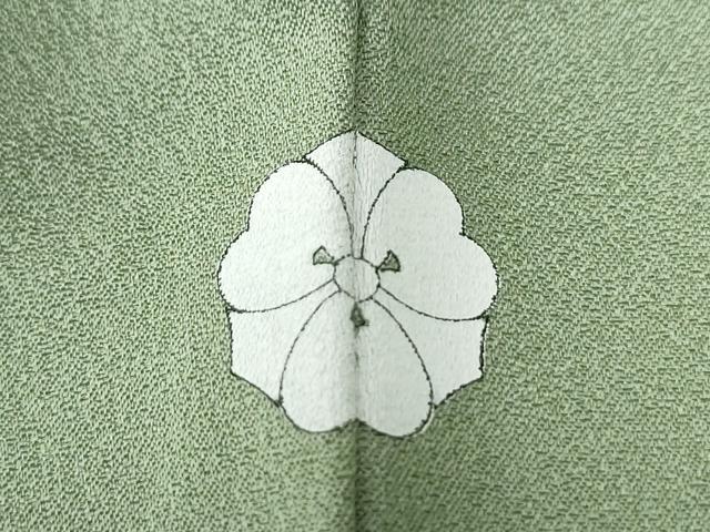 平和屋着物○上質な色無地 山葵色 正絹 逸品 CAAZ3068yc