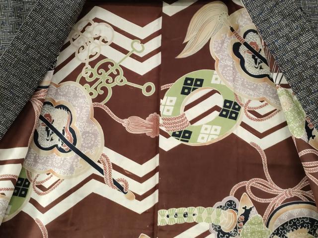 平和屋着物○本場大島紬 龍郷絣 秋名バラ アンサンブル 正絹 逸品