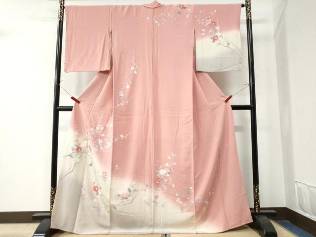 平和屋着物●訪問着　友禅　作家物　枝椿　暈し染め　正絹　逸品　CAAZ3103yc