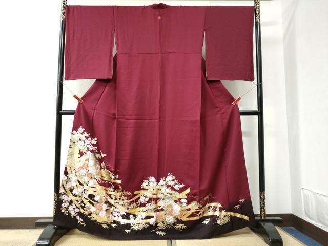 平和屋着物●訪問着　几帳霞宝尽くし草花文　金彩　やまと誂製　正絹　逸品　CAAZ3105yc