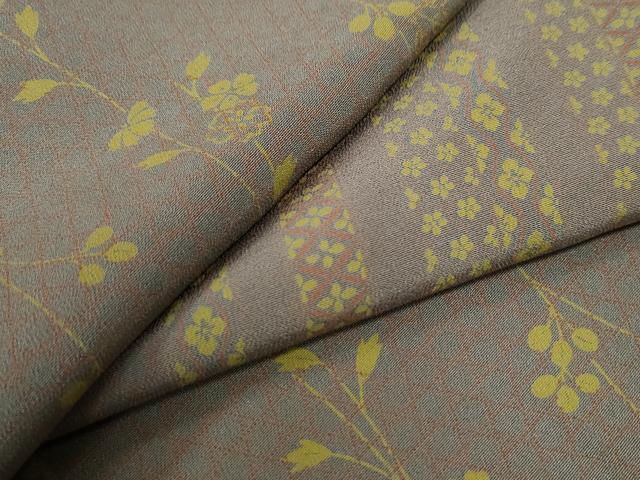 平和屋着物●上質な小紋　網目吉祥草花文　正絹　逸品　未使用　CAAZ3113yc