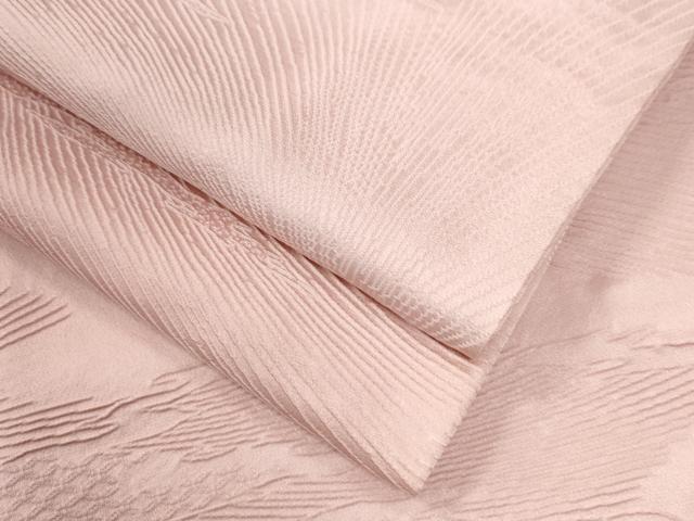 平和屋着物●上質な色無地　霞吉祥地紋　灰桜色　正絹　逸品　CAAZ3145yc