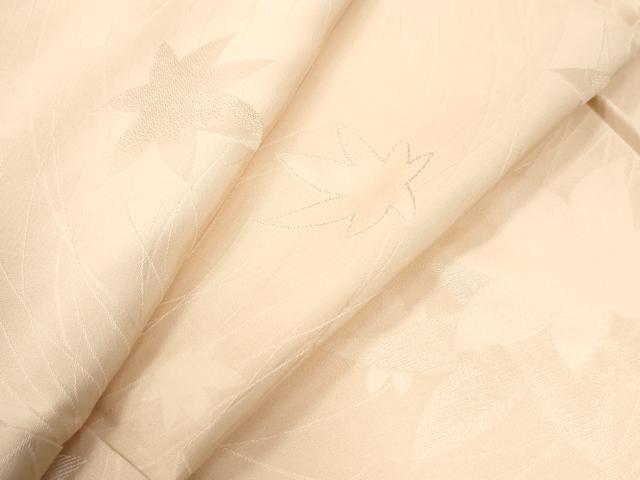 平和屋着物●上質な色無地　楓地紋　肌色　正絹　逸品　CAAZ3157yc