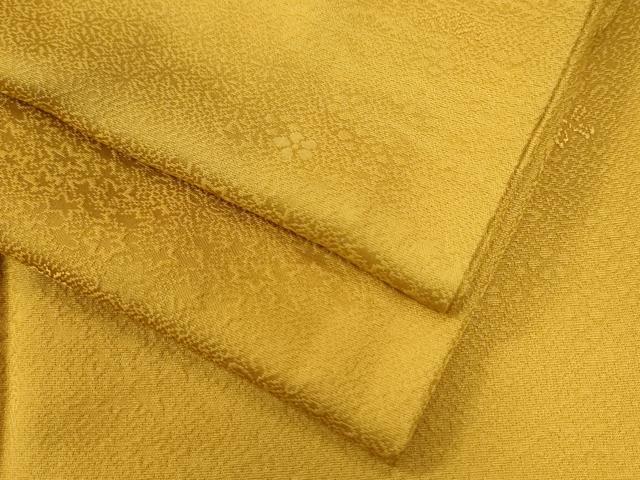 平和屋着物●上質な色無地　草花地紋　山吹茶色　正絹　逸品　CAAZ3199yc