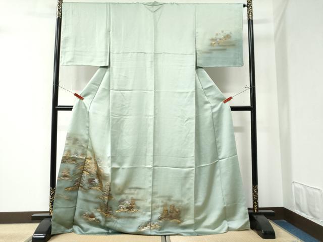 平和屋着物●訪問着　樹林京風景文　暈し染め　金銀彩　ロング丈　正絹　逸品　未使用　CAAZ3227yc