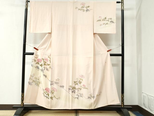 平和屋着物●訪問着　友禅　作家物　枝花文　暈し染め　正絹　逸品　未使用　CAAZ3230yc