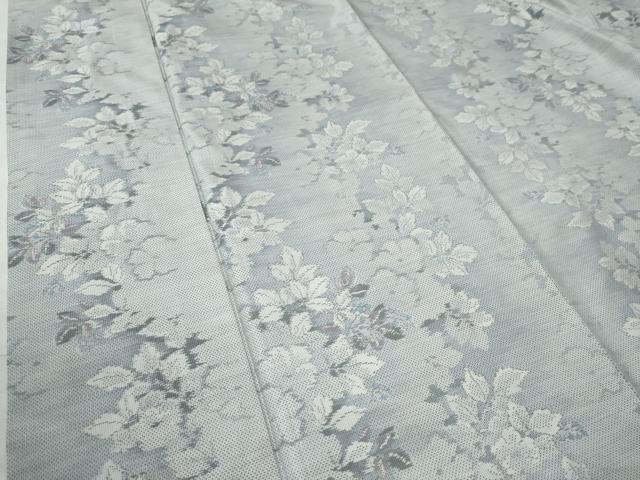 平和屋着物○都喜ヱ門 本場大島紬 白大島 9マルキ 草花文