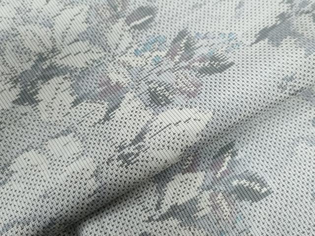 平和屋着物●都喜ヱ門　本場大島紬　白大島　9マルキ　草花文　藤絹織物謹製　正絹　逸品　CAAZ3275yc 平和屋着物○都喜ヱ門 本場大島紬 白大島 9マルキ 草花文