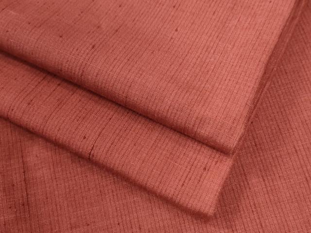 平和屋着物●上質な紬　色無地　蘇芳色　正絹　逸品　CAAZ3276yc