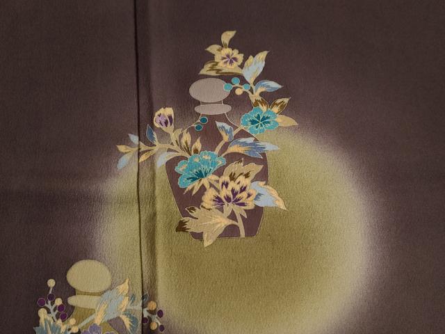 平和屋着物○訪問着 忠隈眞理子 陶器更紗草花文 蛍暈し 正絹