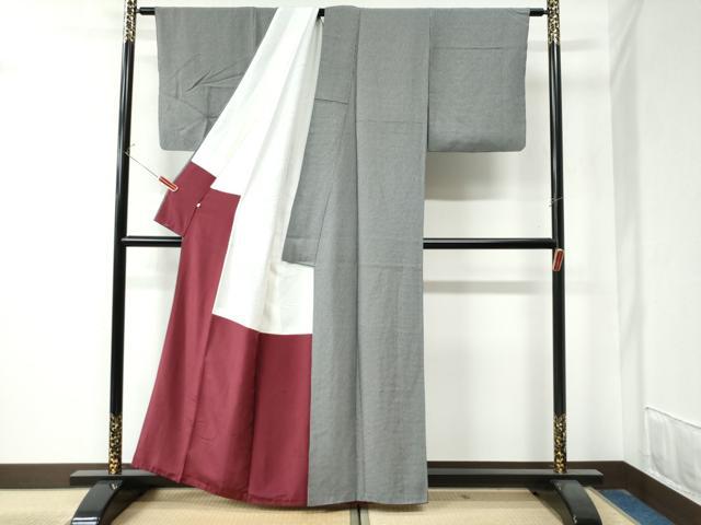 平和屋着物○江戸小紋 角通し 黒地 正絹 逸品 CAAZ3310yc 小紋