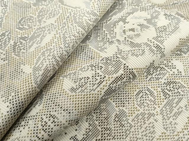 平和屋着物●本場大島紬　白大島　7マルキ　総絣　枝花文　正絹　逸品　CAAZ3334yc