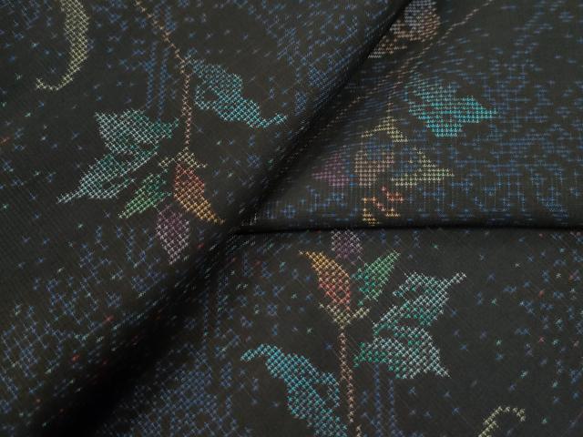 平和屋着物●本場大島紬　9マルキ　更紗枝花文　正絹　逸品　未使用　CAAZ3338yc