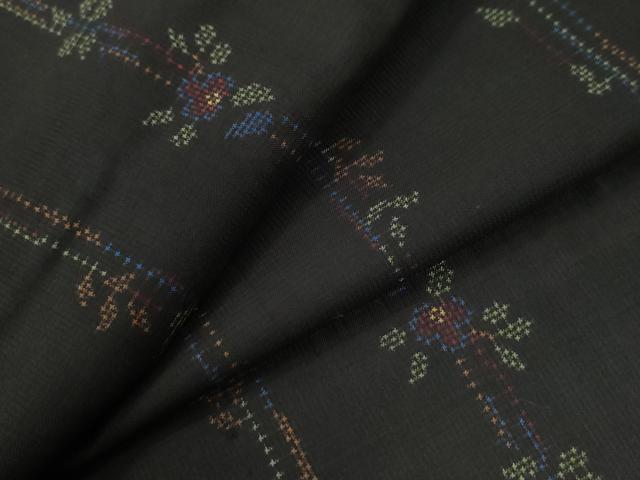 平和屋着物●本場大島紬　7マルキ　枝花文　ロング丈　正絹　逸品　未使用　CAAZ3353yc