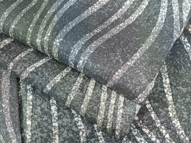 平和屋着物●上質な小紋　紬地　よろけ縞　正絹　逸品　CAAZ3376yc