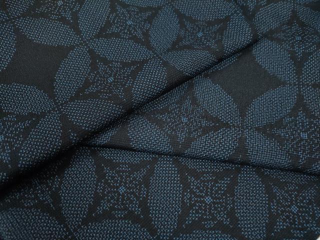 平和屋着物●本塩沢　七宝花文　正絹　逸品　CAAZ3380yc