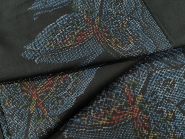 平和屋着物●本場大島紬　7マルキ　地空き　舞蝶文　正絹　逸品　CAAZ3386yc