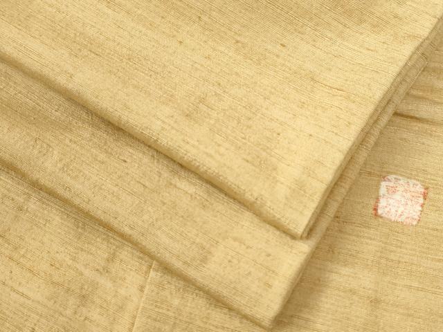 平和屋着物●上質な紬　作家物　色無地　蜂蜜色　正絹　逸品　CAAZ3390yc