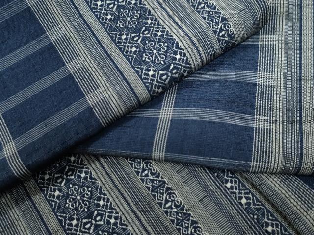 平和屋着物●上質な紬　献上　吉祥唐草間道　正絹　逸品　CAAZ3392yc