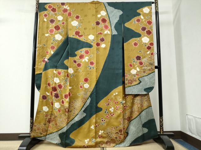 平和屋着物●豪華振袖　絞り　枝桜文　金彩　正絹　逸品　CAAZ3403yc