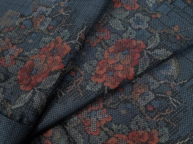 平和屋着物●本場大島紬　9マルキ　枝花文　正絹　逸品　未使用　CAAZ3411yc