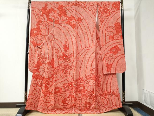 平和屋着物●豪華振袖　総絞り　草花文　正絹　逸品　未使用　CAAZ3415yc